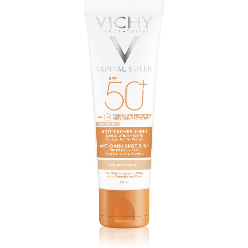 Vichy Capital Soleil tónovaná starostlivosť proti pigmentovým škvrnám 3v1 SPF 50 Tinted 50 ml