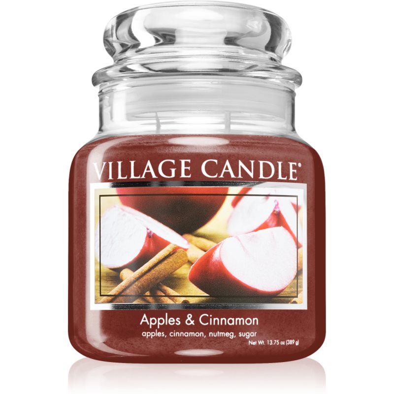Village Candle Apples  Cinnamon vonná sviečka (Glass Lid) 389 g