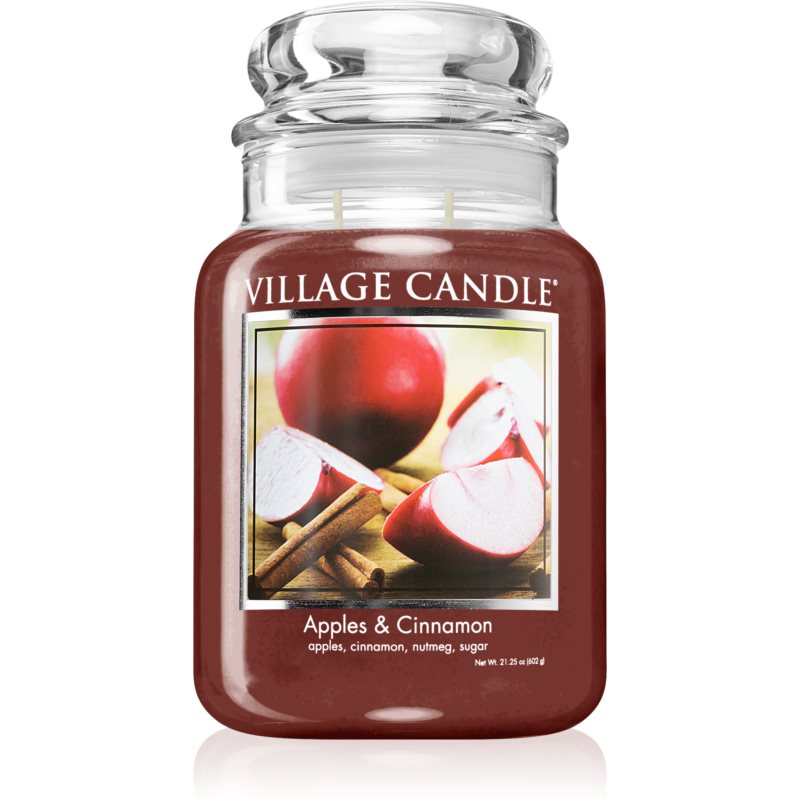 Village Candle Apples  Cinnamon vonná sviečka (Glass Lid) 602 g