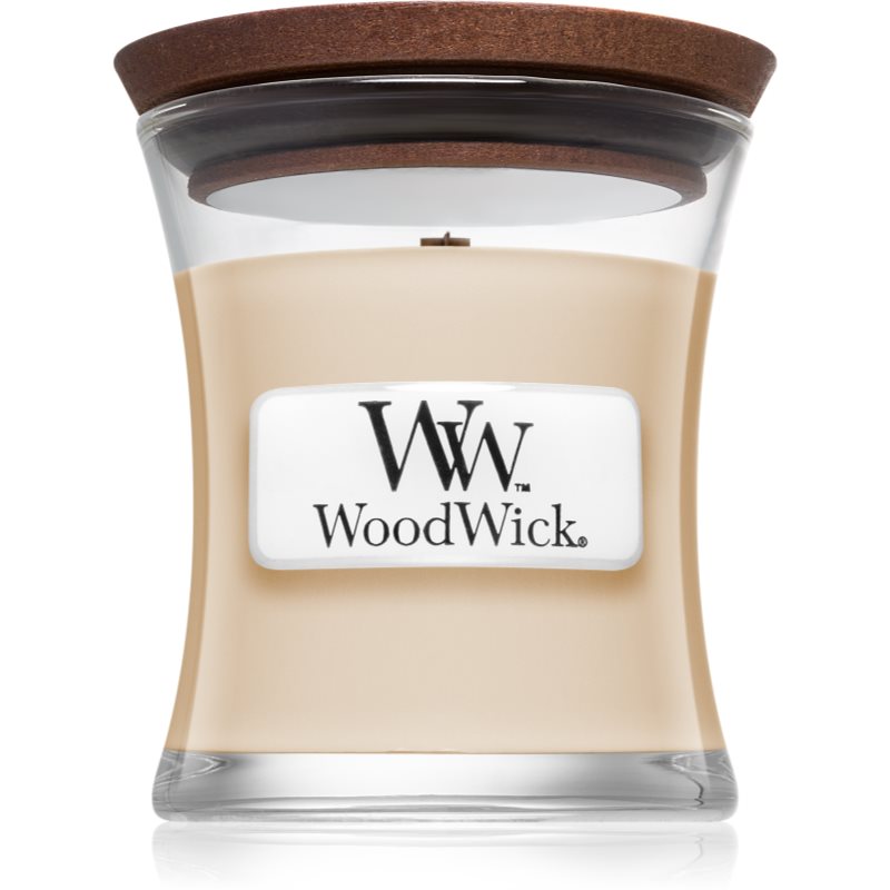 Woodwick Vanilla Bean vonná sviečka s dreveným knotom 85 g