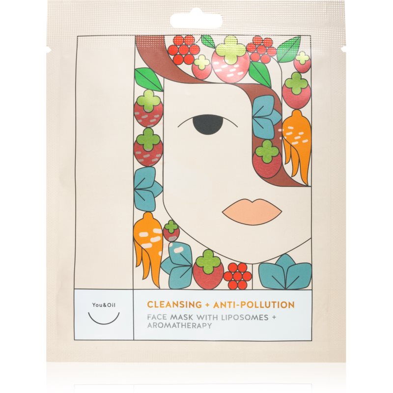 YouOil Cleansing  Anti-Pollution plátenná maska s čistiacim a osviežujúcim účinkom 3x25 ml