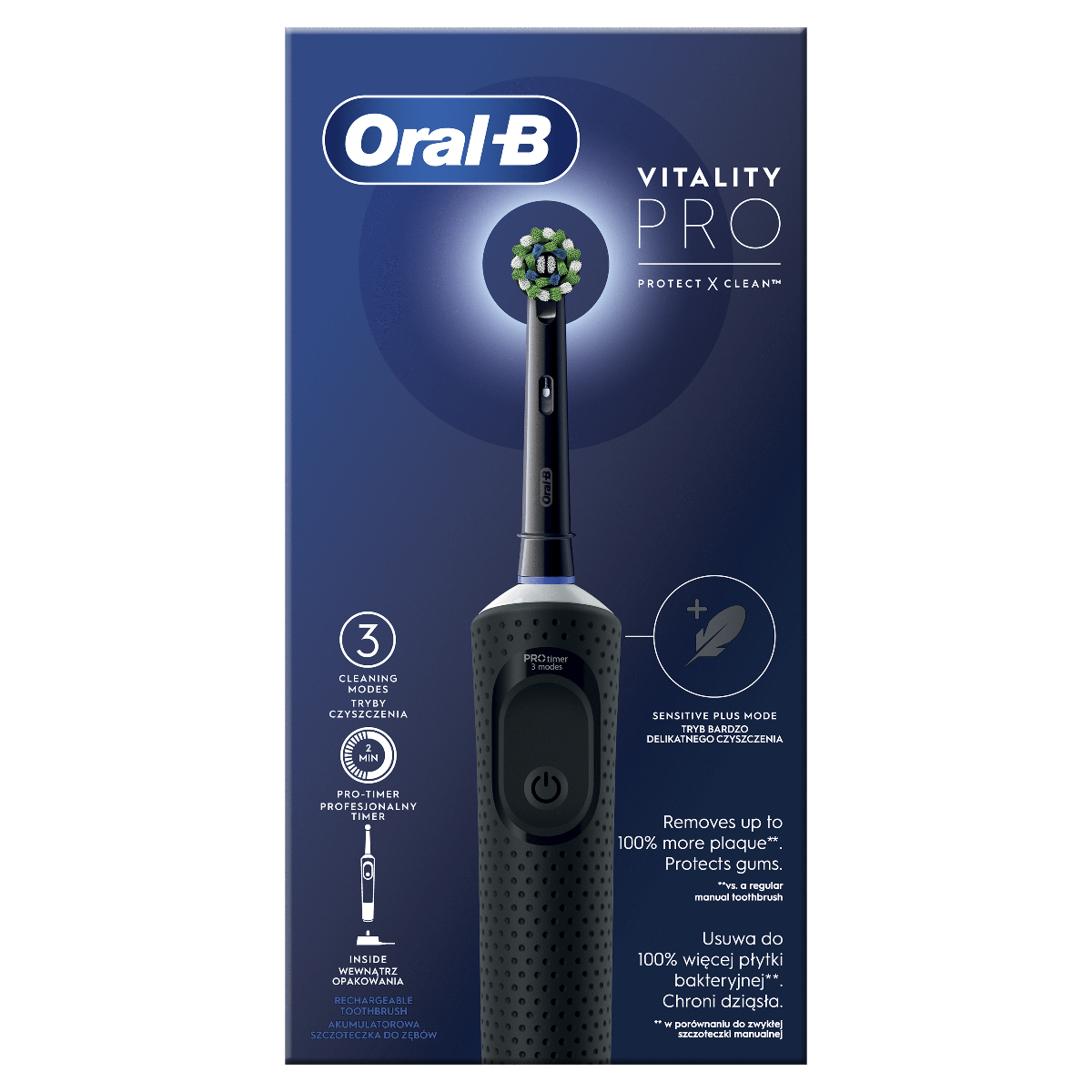Oral B Vitality Pro Black Elektrická Zubná Kefka