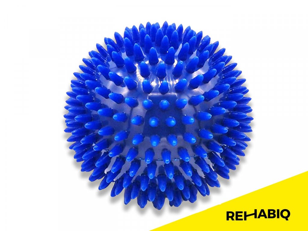 Rehabiq Masážna loptička ježko, 10 cm, modrá