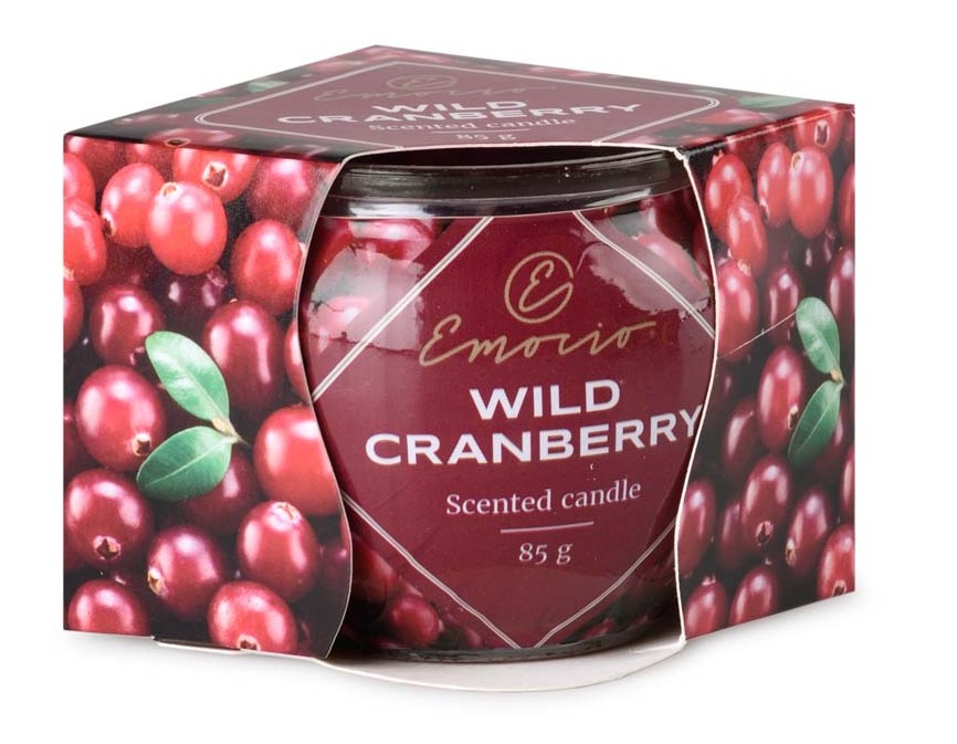 Emocio Sklo Dekor 70x62 mm Wild Cranberry, vonná svíčka