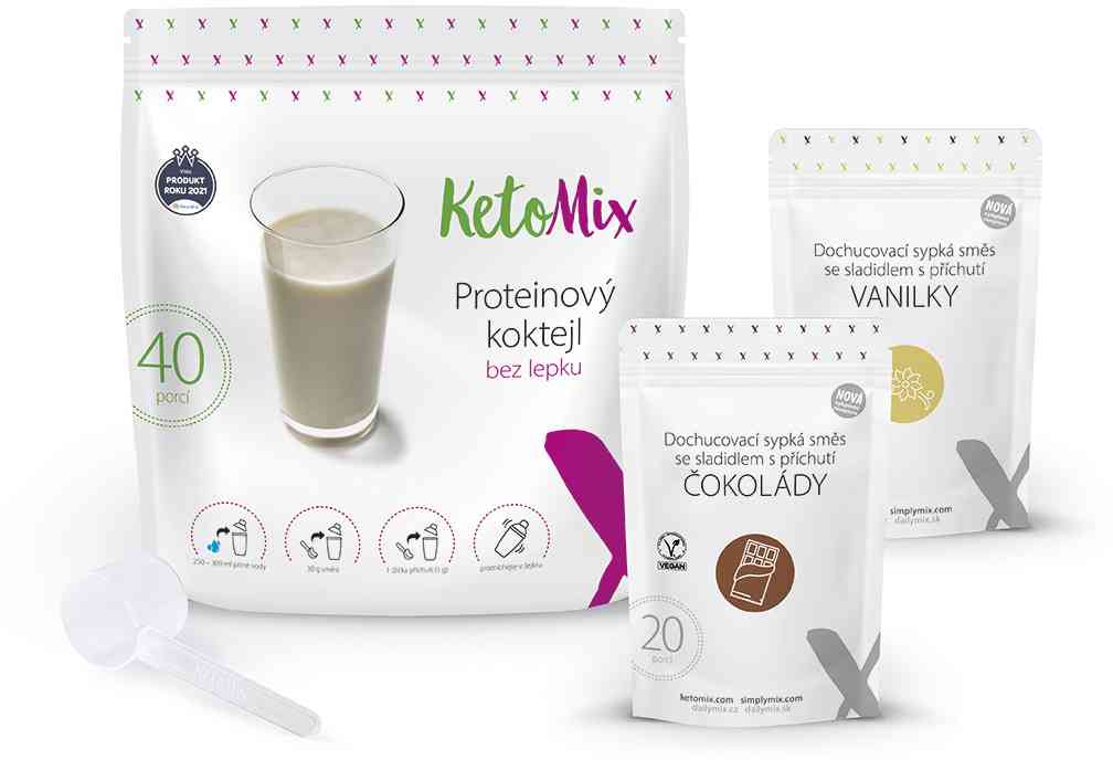 Proteínový kokteil KetoMix 1200 g (40 porcií), čokoláda, vanilka