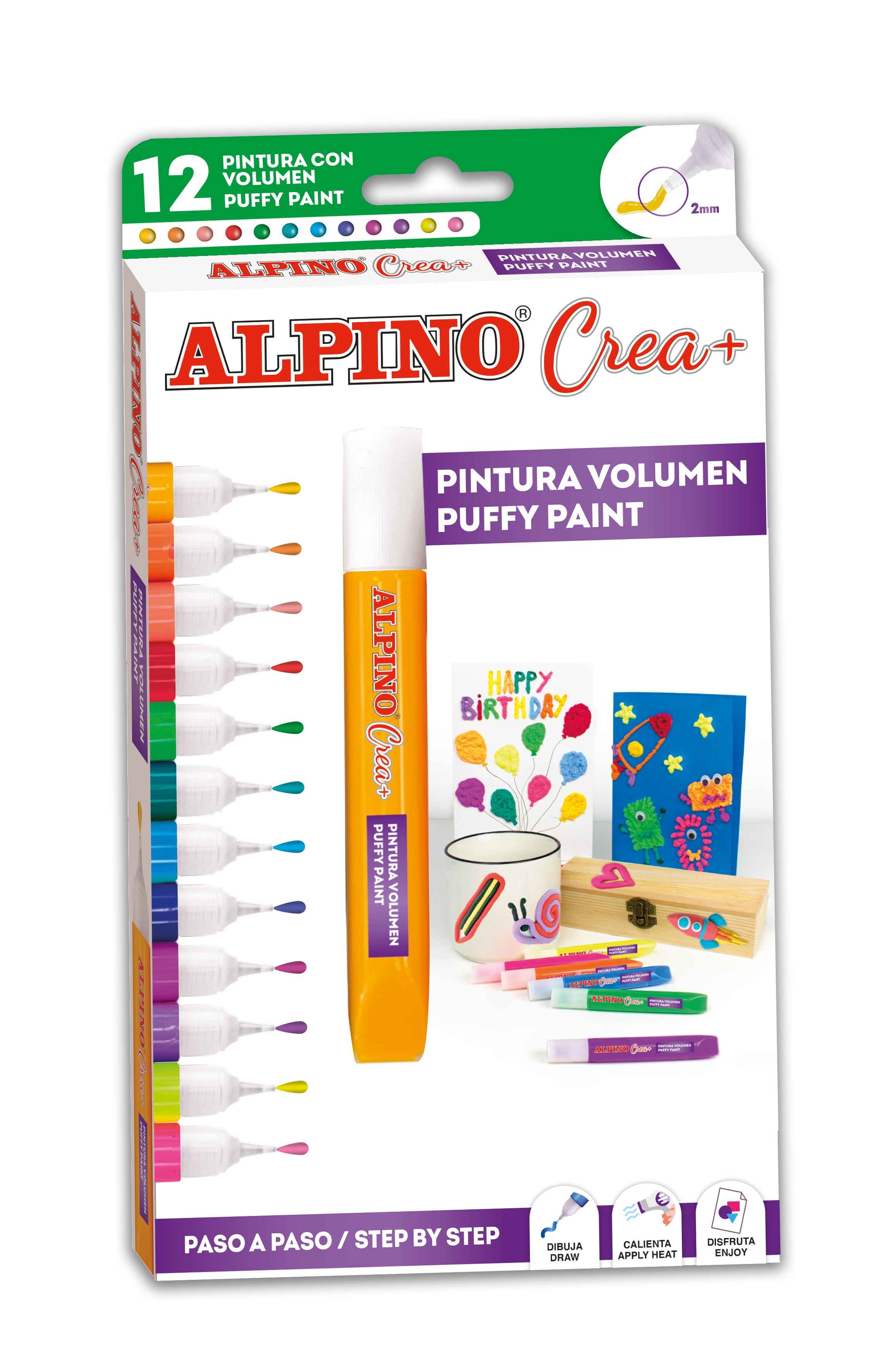 ALPINO Alpino Crea 3D penové farby 12ks