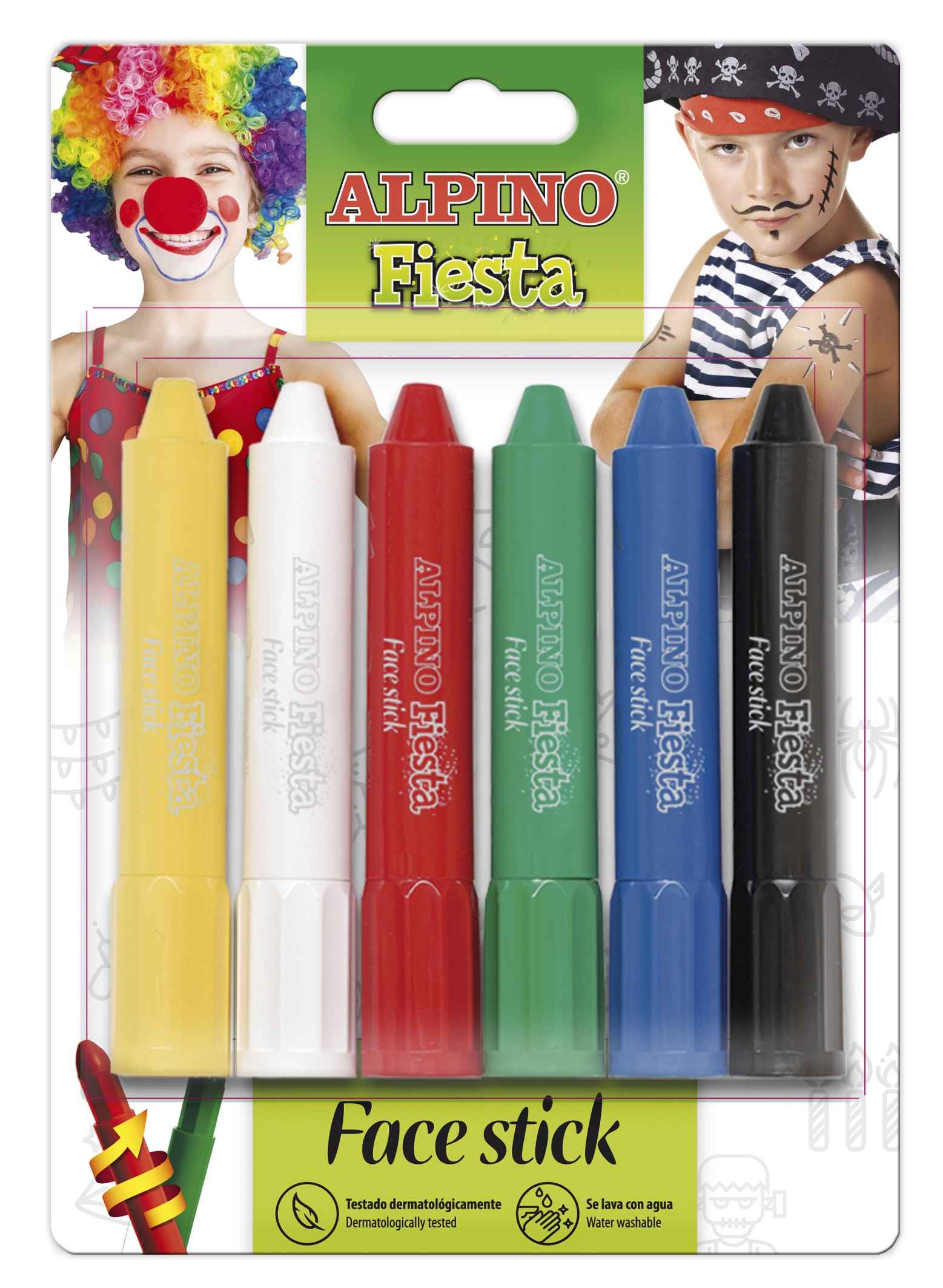ALPINO Alpino farebné ceruzky na tvár- 6ks základné farby