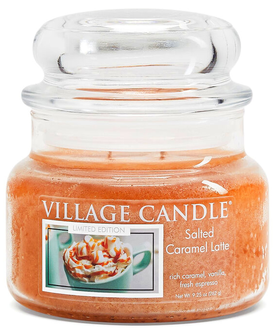 Village Candle Vonná sviečka v skle - Salted Caramel Latté-Latté so slaným karamelom, malá