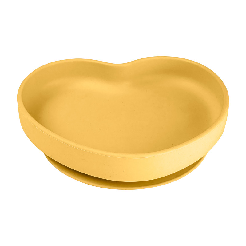 Canpol babies Silikónový tanier s prísavkou SRDCE 6m žltý