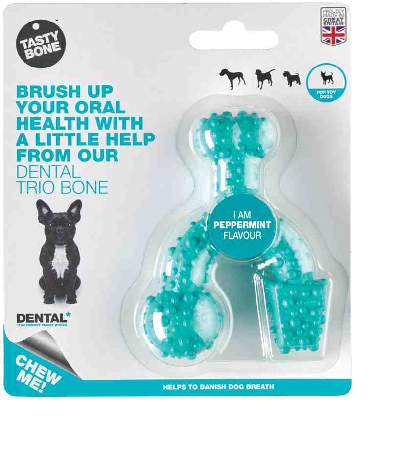 TASTY BONE Dental trio kostička nylonová pre extra malých psov - Peppermint