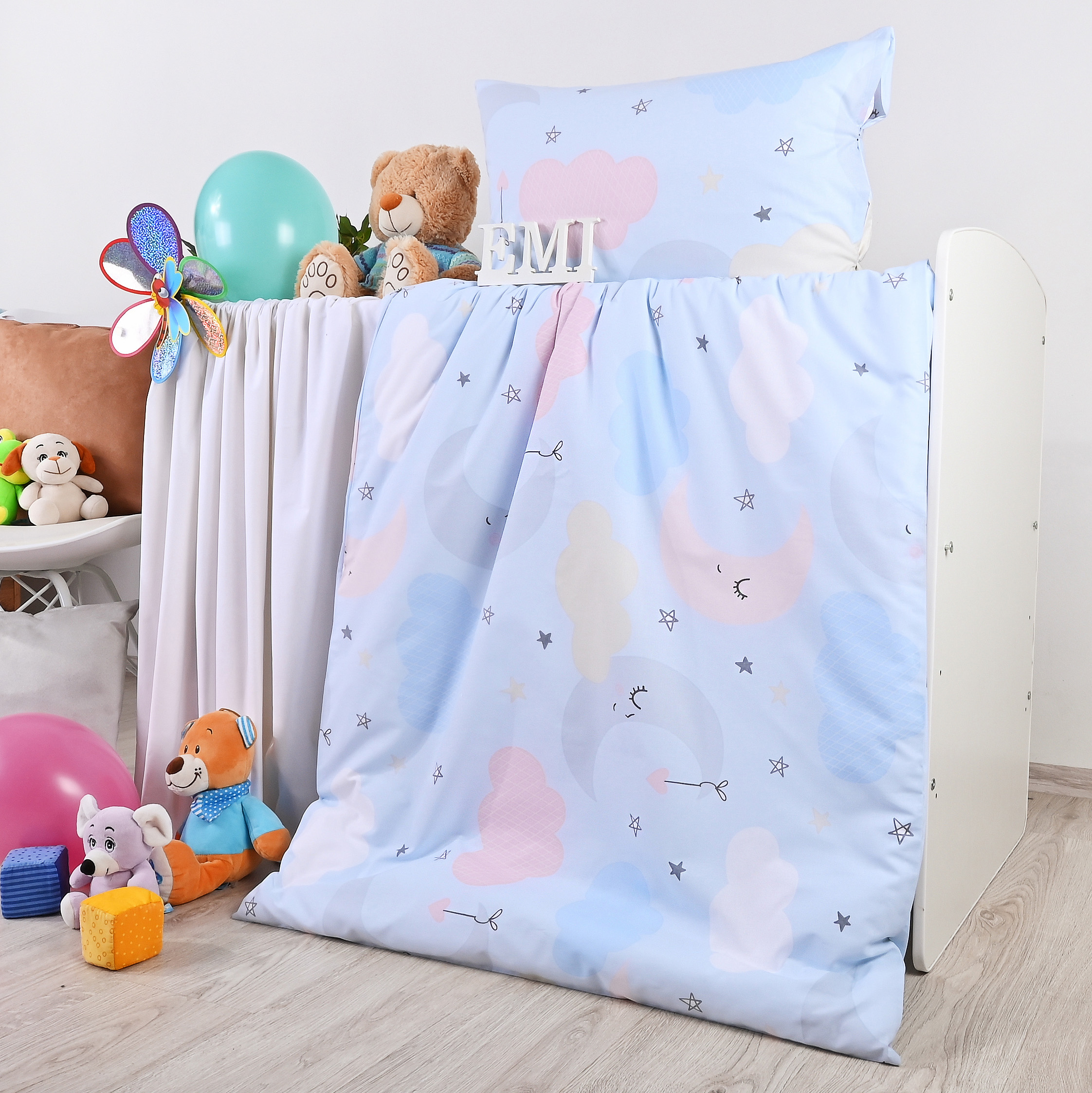 EMI detské posteľné obliečky bavlnené Heaven modré