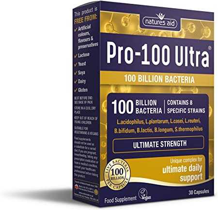 PRO-100 ULTRA PROBIOTIKA 30CPS NATURES AID UK