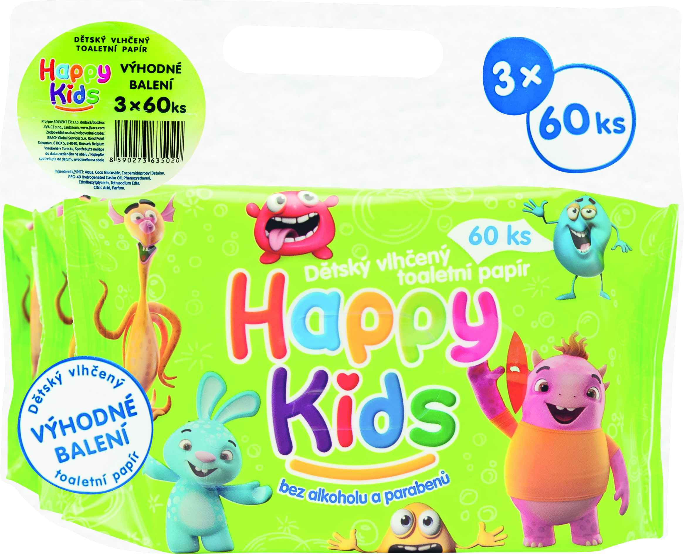 Happy Kids Detsky Vlhcene Tp 3x60ks