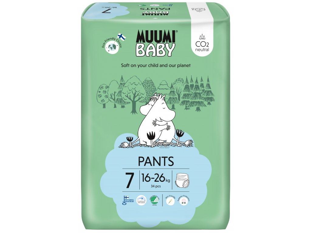 Muumi Baby Pants 7 XL 16-26 kg, nohavičkové eko plienky