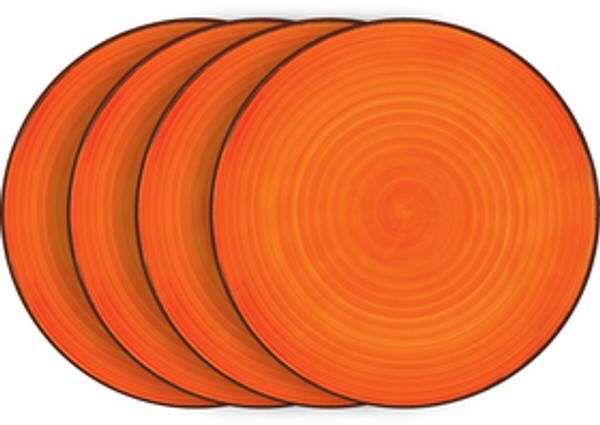 Lamart Set oranžových plytkých tanierov 4ks HAPPY LT9051