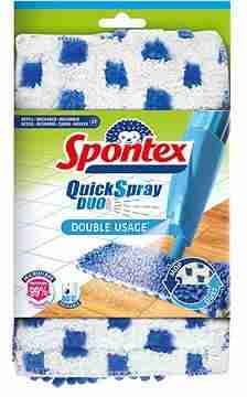 Refill for Quick spray duo mop.Oboustranná náhrada z mikrovlákna 2v1 pre mokré stieranie aj suché stieranie prachu a leštenie. Mikrovlákno odstraňuje