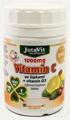 JutaVit Vitamín C 1000 mg so šípkami  vitamín D3