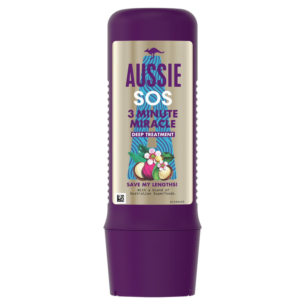 Aussie SOS Save My Lengths! 3 Minute Miracle Hĺbkový Kondicionér | So Zmesou Austrálskych Superživín |, 225ml