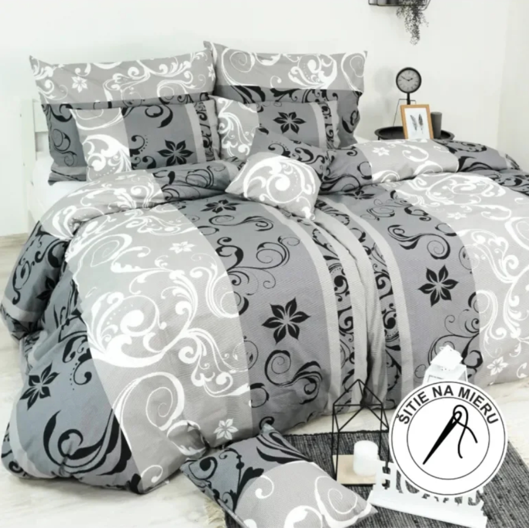 EMI posteľné obliečky bavlnené Lilien sivé