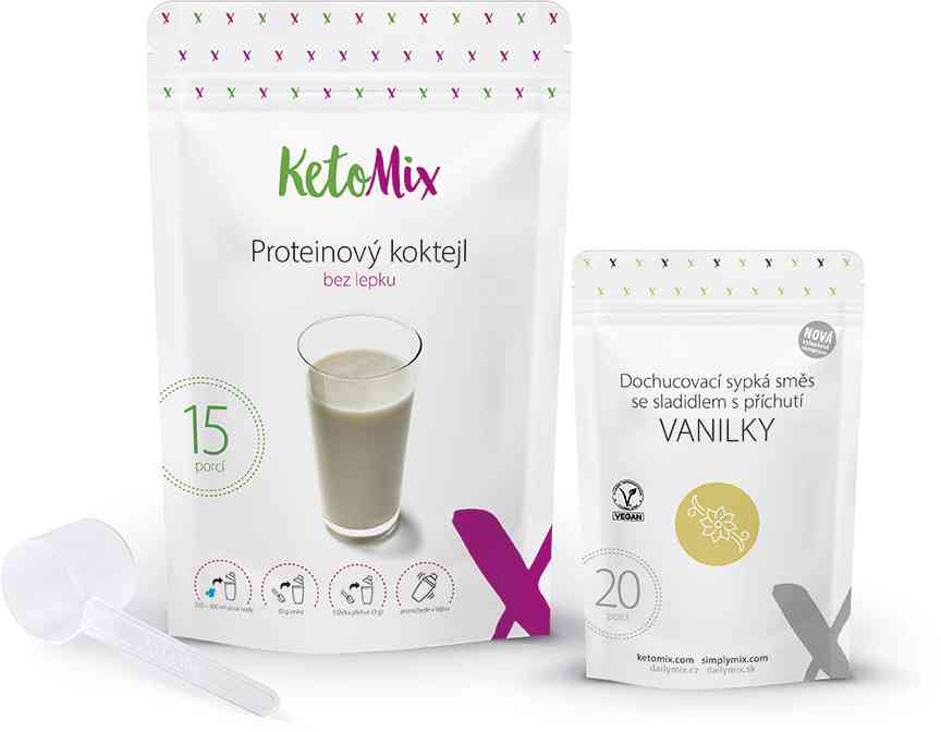Proteínový kokteil KetoMix 450 g (15 porcií), vanilka