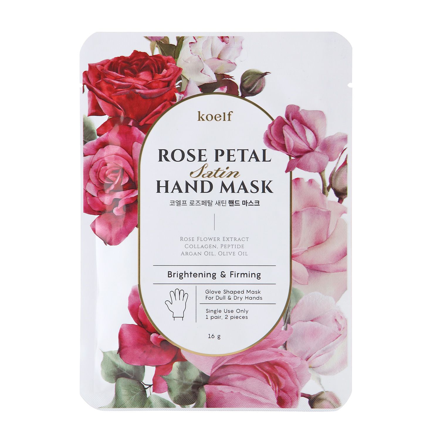 Petitfee  Koelf Rose Petal Satin Hand Mask 16 g  2 pcs
