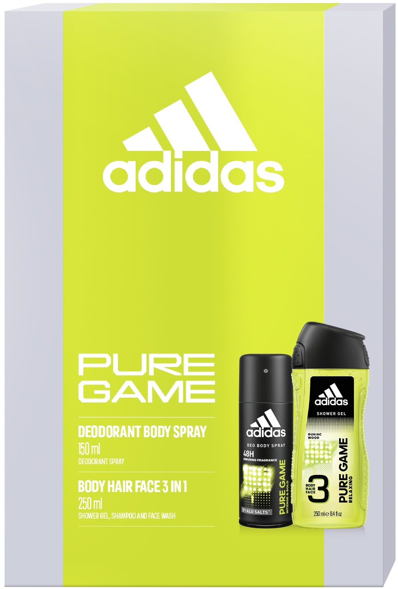 ADIDAS PURE GAME DEO S 150MLSPR GEL 250ML 1SET