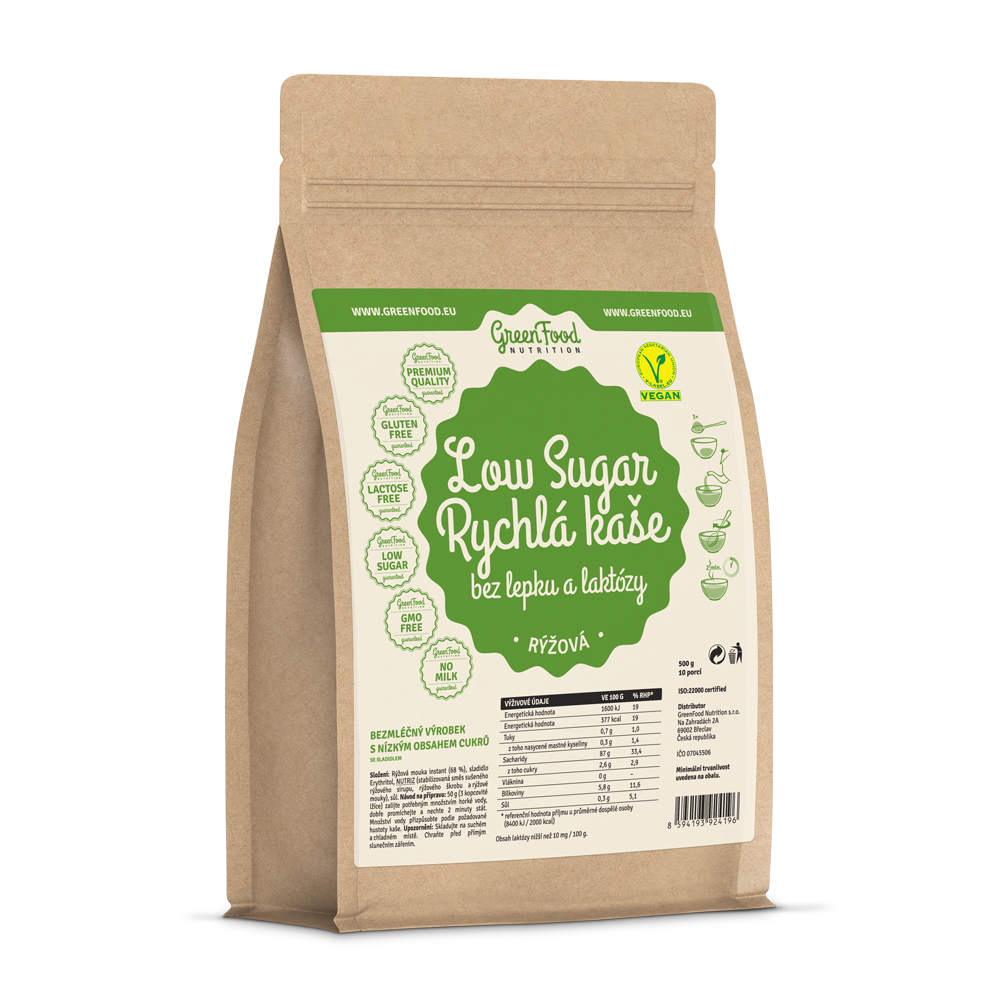 GreenFood Nutrition Low Sugar kaša rýžová 500g