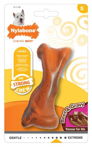 Nylabone Healthy Edibles Strong Chew Bone BeefGravy S