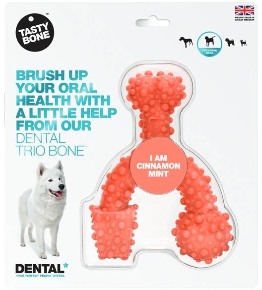 TASTY BONE Dental trio kostička nylonová pre veľkých psov - Škorica  Mäta