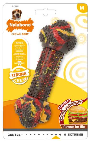 Nylabone Healthy Edibles Strong Chew Bacon Cheeseburger L