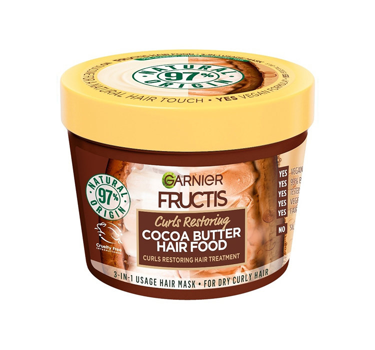 Garnier Fructis Hair Food Cocoa Butter 3v1 maska pro nepoddajné, krepovité vlasy 390ml