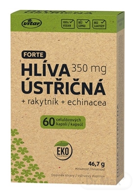 VITAR Hliva ustricová FORTE 350 mg  rakytník  echinacea EKO, 60 cps