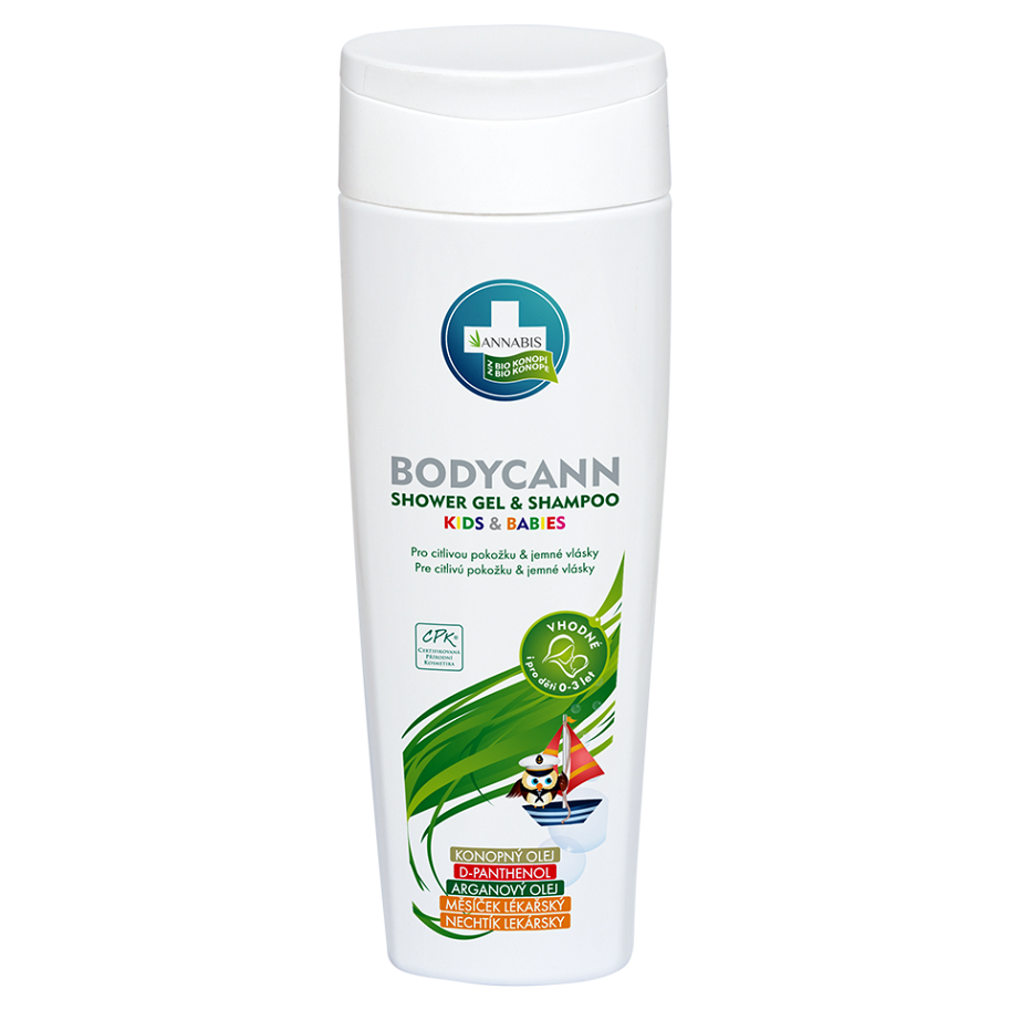 ANNABIS Bodycann konopný sprchový gél a šampon pre deti 250 ml