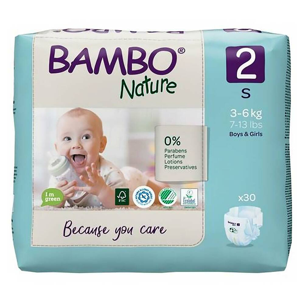 BAMBO Nature 2 Detské plienkové nohavičky 3-6 kg 30 ks