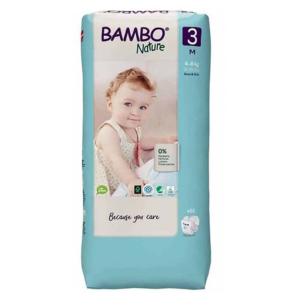 BAMBO Nature 3 Detské plienkové nohavičky 4-8 kg 52 ks