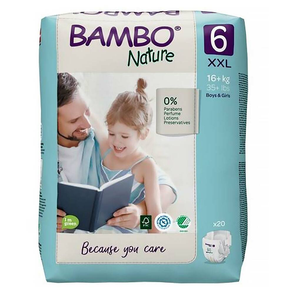 BAMBO Nature 6 Detské plienkové nohavičky 16 kg 40 ks