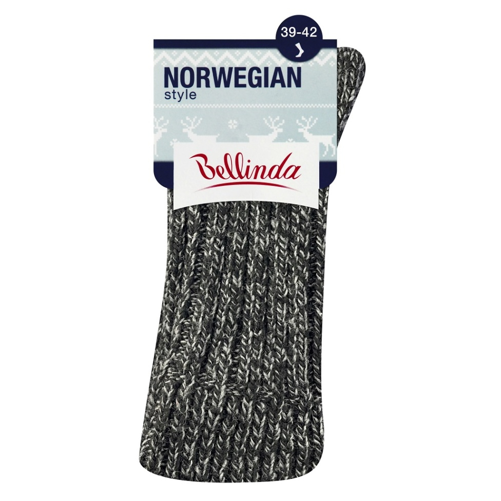 BELLINDA Dámske a pánske zimné ponožky 39-42 čierny melír 1 kus