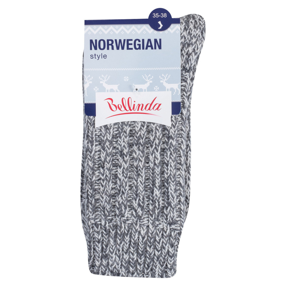 BELLINDA Dámske a pánske zimné ponožky 35-38 sivý melír 1 kus