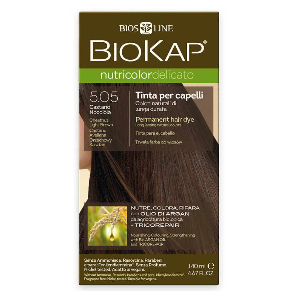 BIOKAP Farba na vlasy 5.05 Hnedá orechový gaštan 140 ml