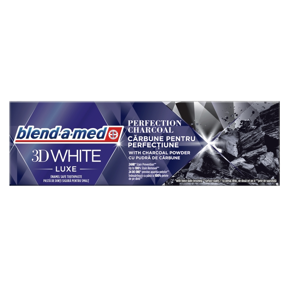 BLEND-A-MED Zubná pasta 3D White Luxe Charcoal 75 ml