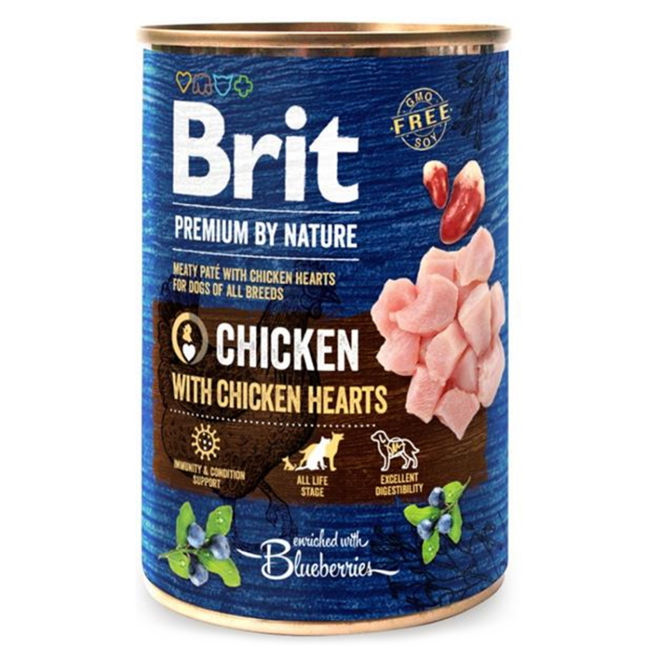 BRIT Premium by Nature Chicken  Hearts konzerva pre psov 1 ks, Hmotnosť balenia: 800 g