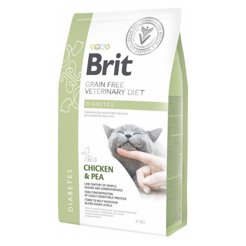 BRIT Veterinary diet grain free diabetes granuly pre mačky, Hmotnosť balenia: 2 kg