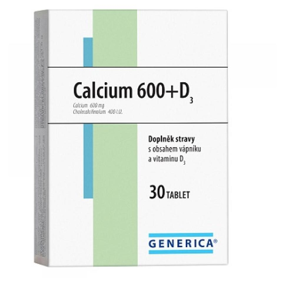 GENERICA Calcium 600  vitamín D3 30 tabliet