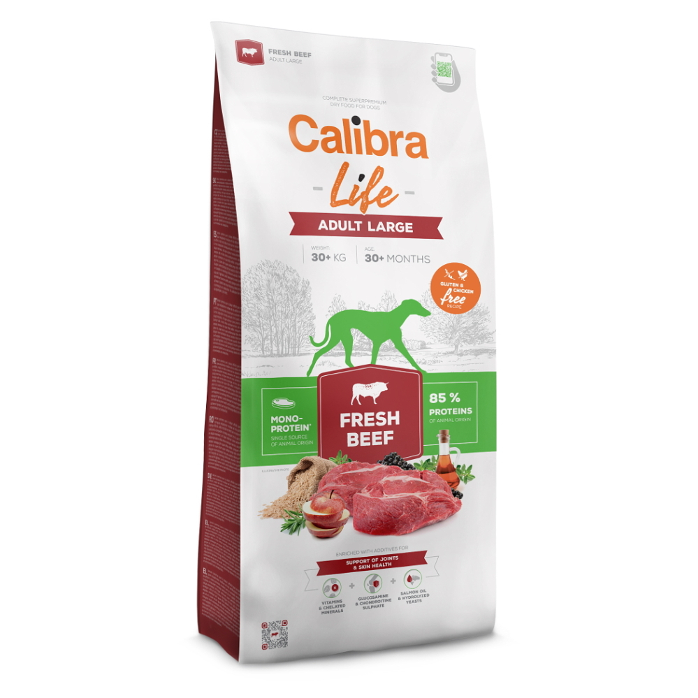 CALIBRA Life Fresh Beef Adult Large granuly pre psov 1 ks, Hmotnosť balenia: 12 kg