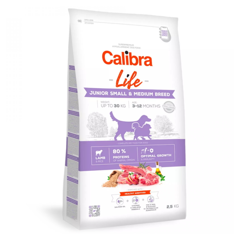 CALIBRA Life Junior SmallMedium Breed Lamb pre mladých psov malých a stredných plemien 1 ks, Hmotnosť balenia (g): 12 kg