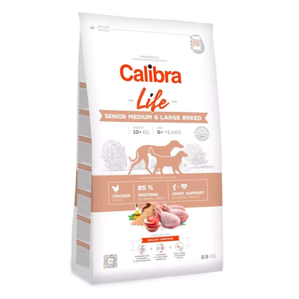 CALIBRA Life Senior MediumLarge Chicken granule pre psov 1 ks, Hmotnosť balenia: 2,5 kg