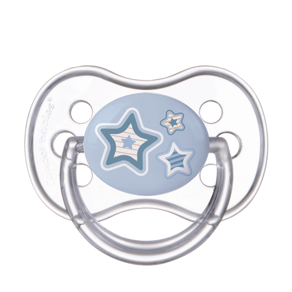 CANPOL BABIES Cumlík silikónový symetrický NEWBORN BABY 6-18m  modrý