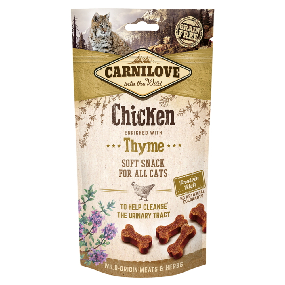 CARNILOVE Semi Moist Snack pre mačky ChickenThyme 50 g