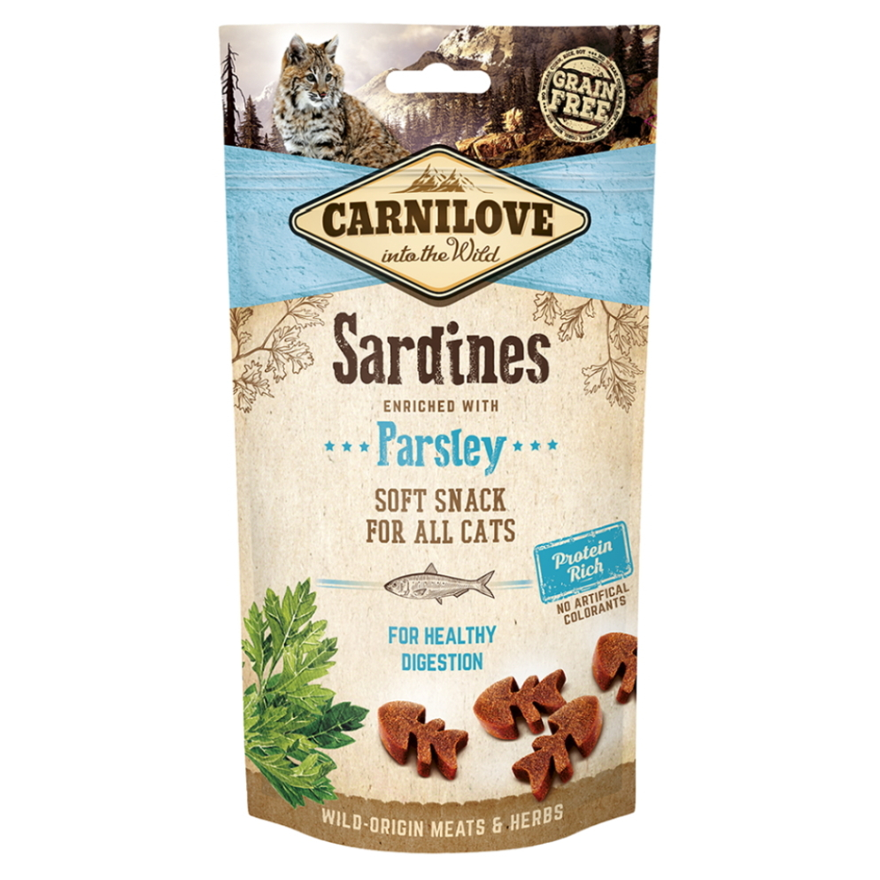 CARNILOVE Semi Moist Snack pre mačky SardineParsley 50 g