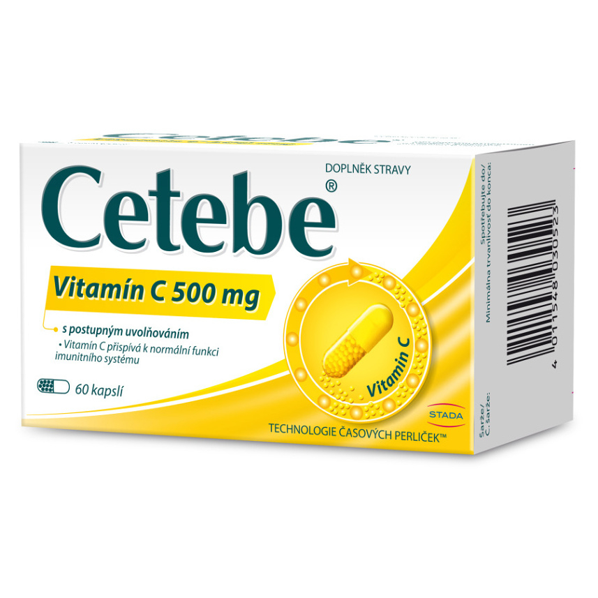 CETEBE Vitamín C 500 mg s postupným uvoľňovaním 60 kapsúl